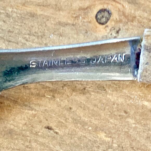 Vintage Grapefruit Spoon Wooden Handle Japan Stainless MCM Serrated Spoon - Picture 7 of 9